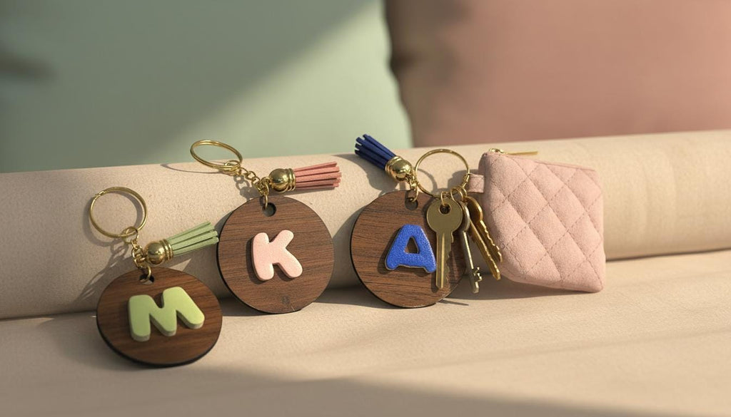 Personalised Initial Keychain • Custom Letter Keyring • Name Gift • Bag Charm