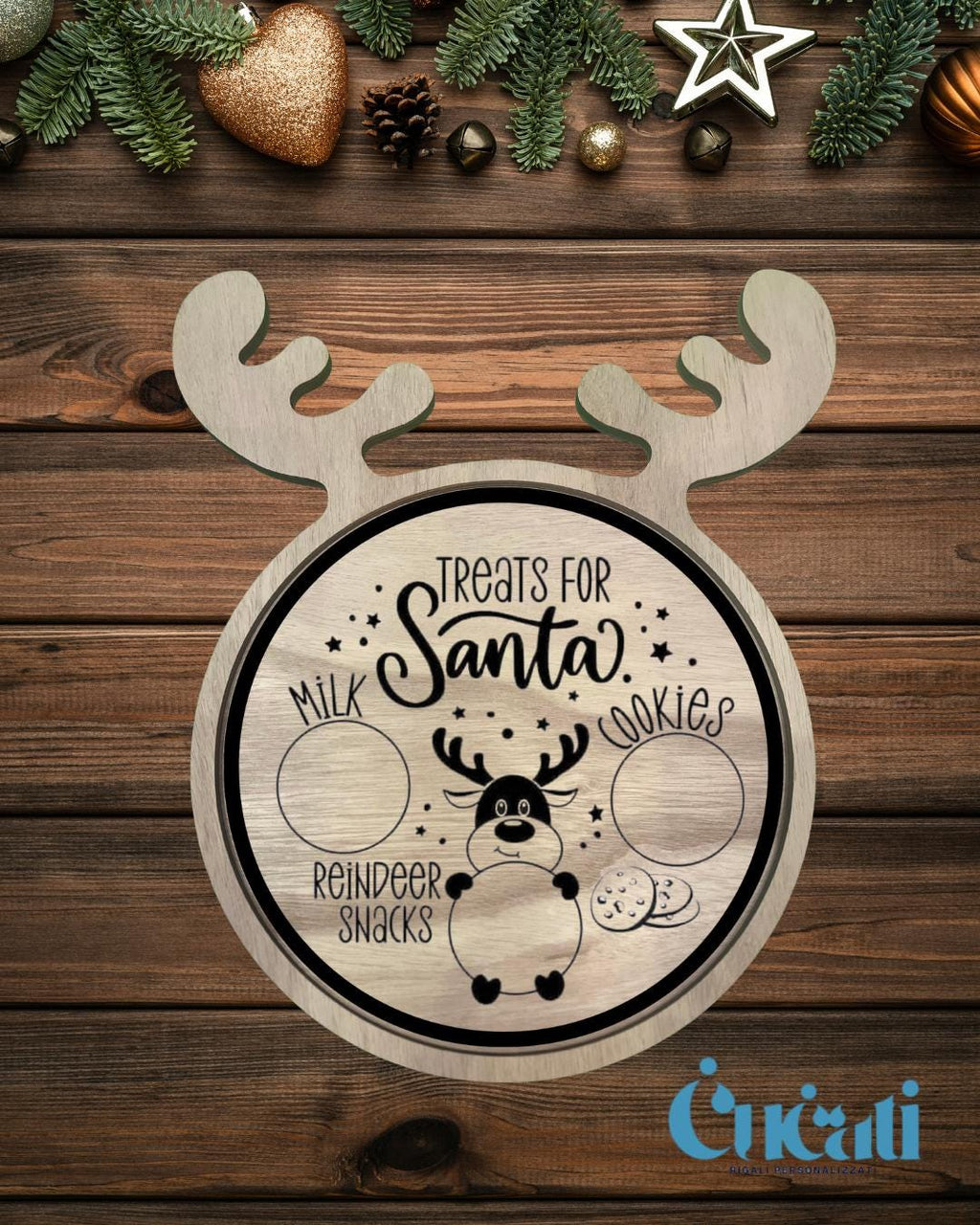 Santa’s Treat Plate – Christmas Eve Cookie Tray for Santa & Rudolph | Custom Kids Christmas Keepsake.