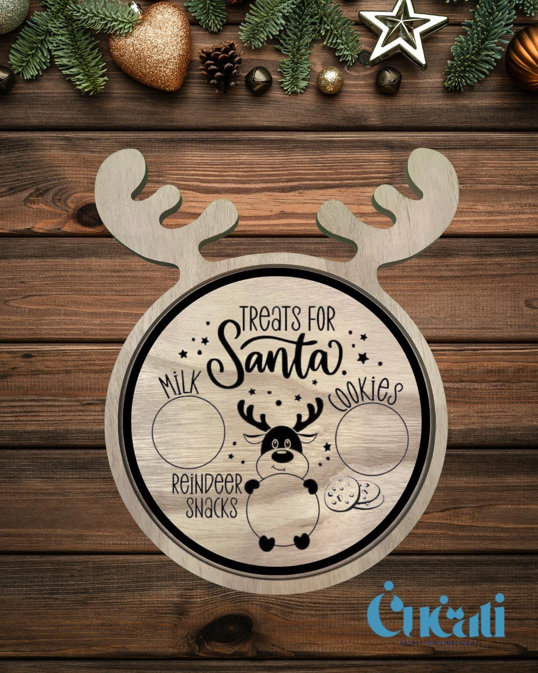 Santa’s Treat Plate – Christmas Eve Cookie Tray for Santa & Rudolph | Custom Kids Christmas Keepsake.
