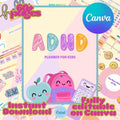ADHD Kids Planner | Daily Routine Chart, Editable Canva Template (Digital Download)