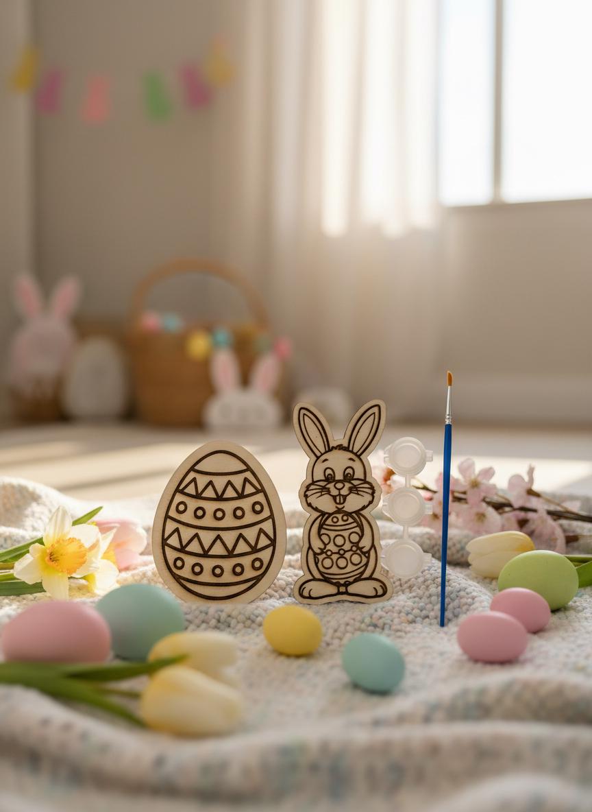 Easter Craft Ornament for Kids | DIY Decoration Kit | Classroom Teacher Gift | Bunny & Egg activity.