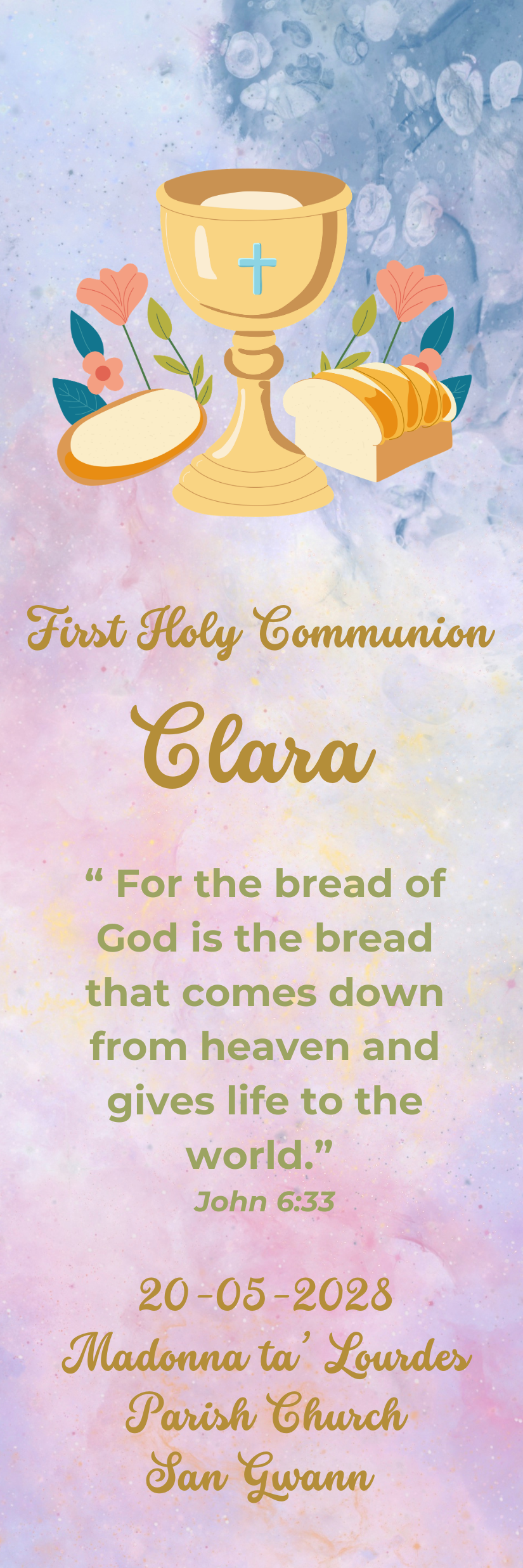 Holy Communion Bookmarks