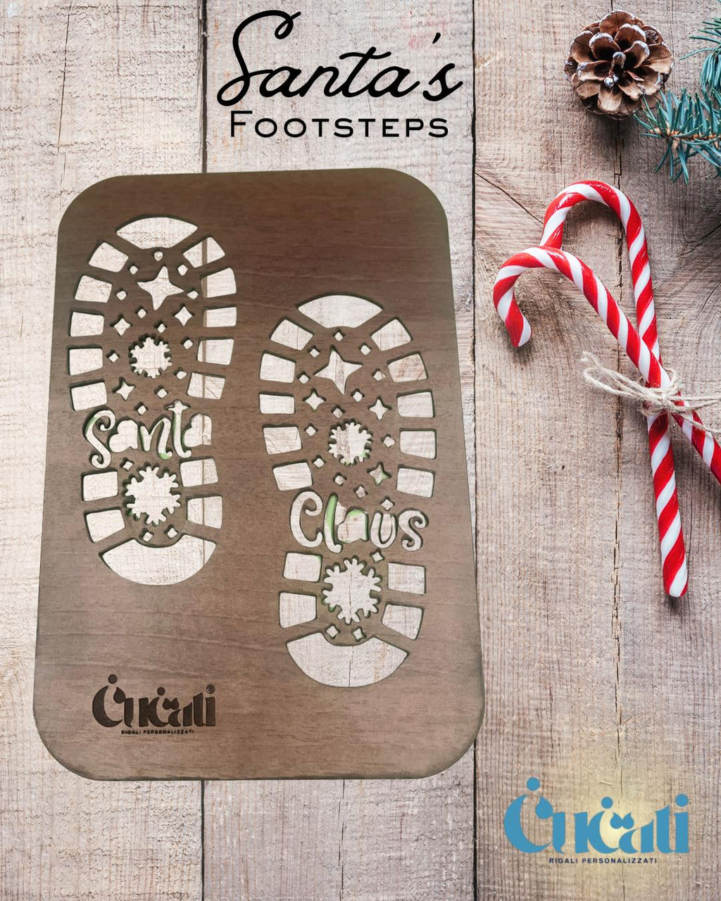 Santa's Footprint Stencil - Reusable Christmas Eve Tradition