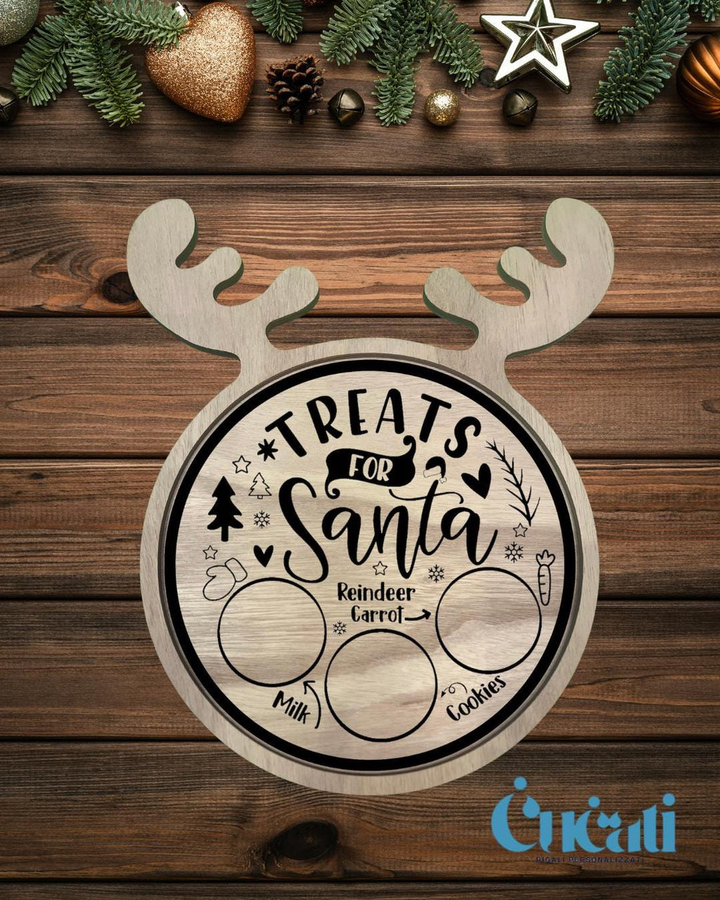 Santa’s Treat Plate – Christmas Eve Cookie Tray for Santa & Rudolph | Custom Kids Christmas Keepsake.