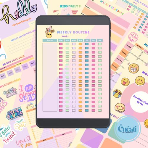 ADHD Kids Planner | Daily Routine Chart, Editable Canva Template (Digital Download)
