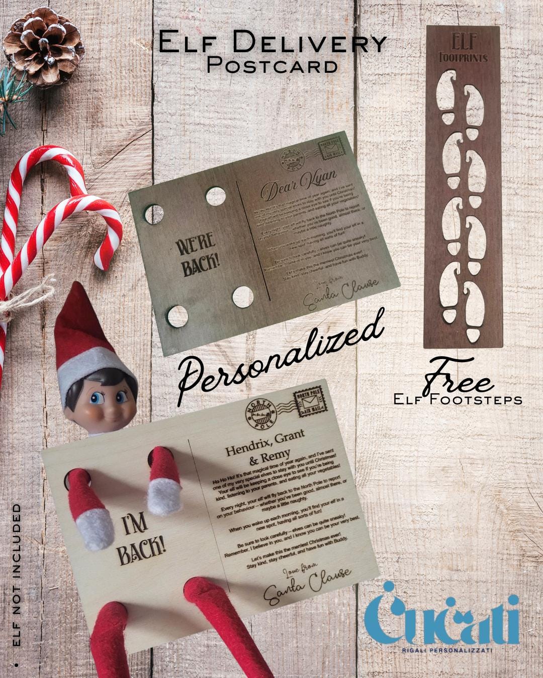 Personalized Elf Postcard - Handmade Christmas Magic Mail for Kids