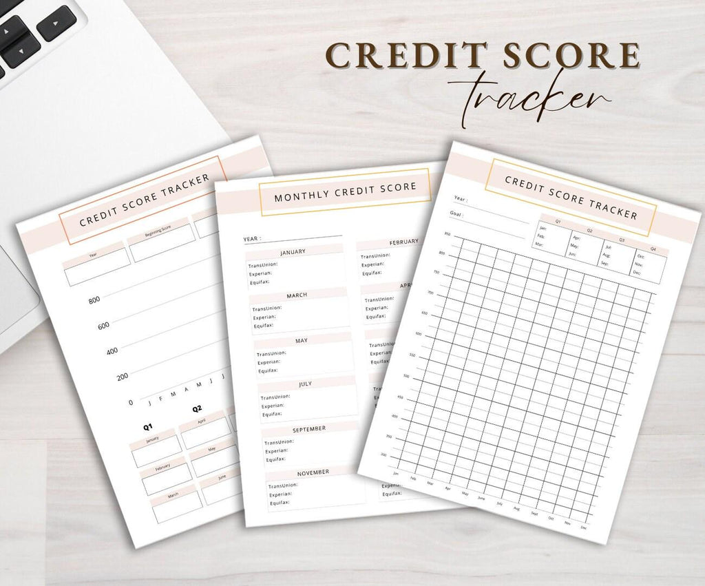 Credit Score Planner, Monthly Budget Tracker (Digital Download)