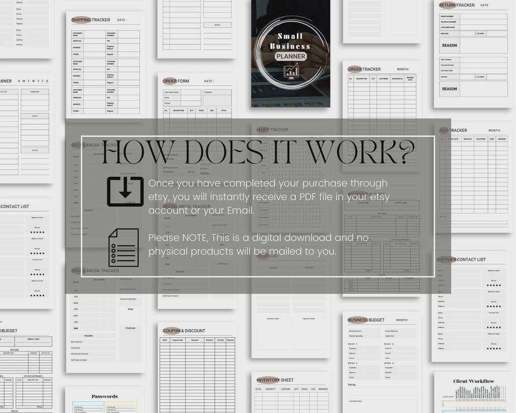 Printable Small Business Planner | Etsy Seller PDF Kit