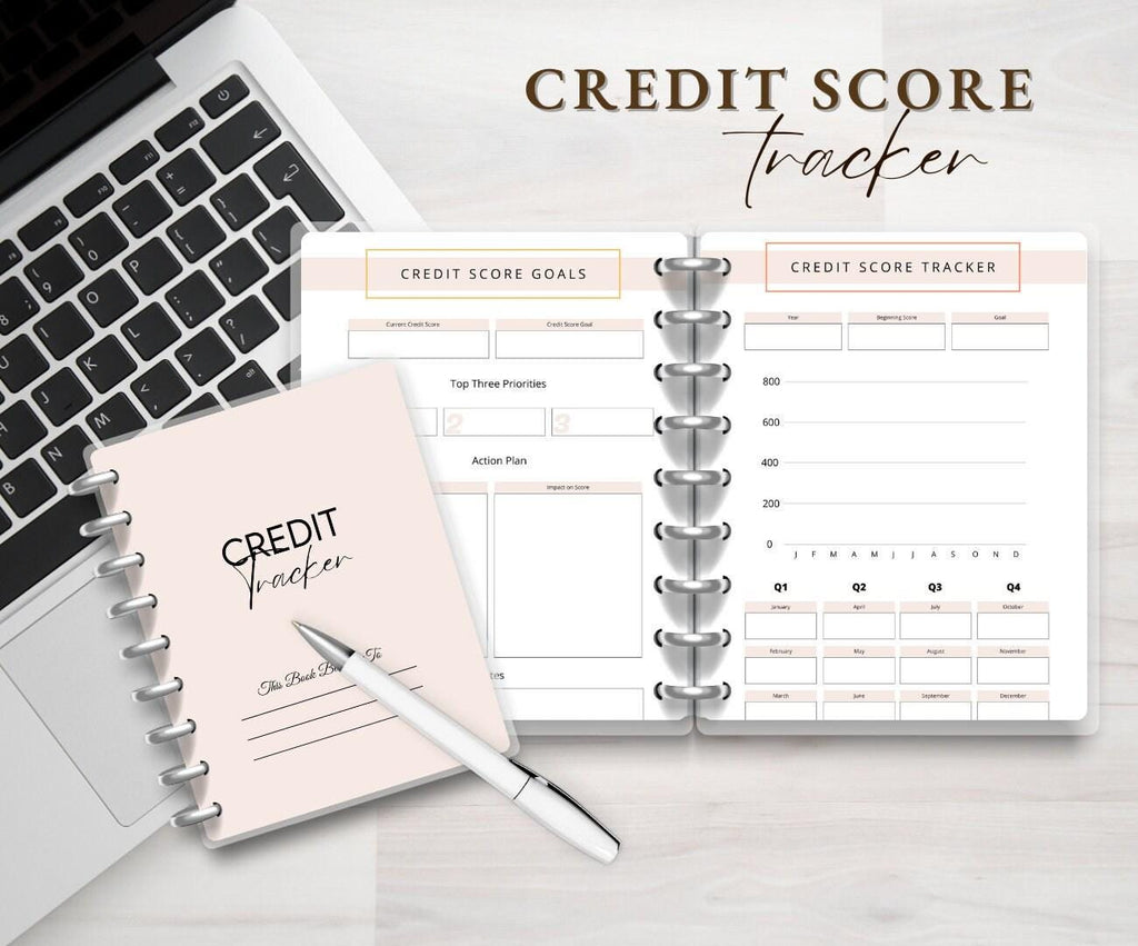 Credit Score Planner, Monthly Budget Tracker (Digital Download)