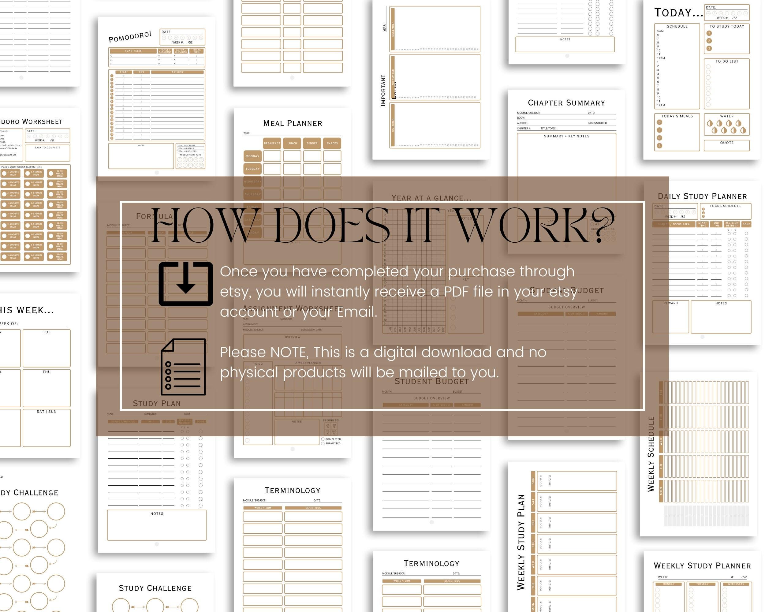 Personal Study Planner | College & Exam Prep Kit (Digital Download)