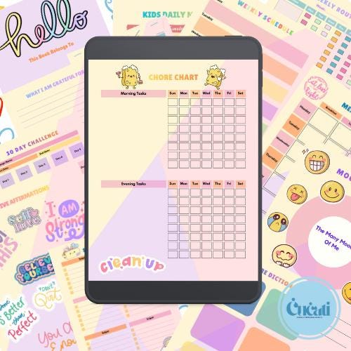 ADHD Kids Planner | Daily Routine Chart, Editable Canva Template (Digital Download)