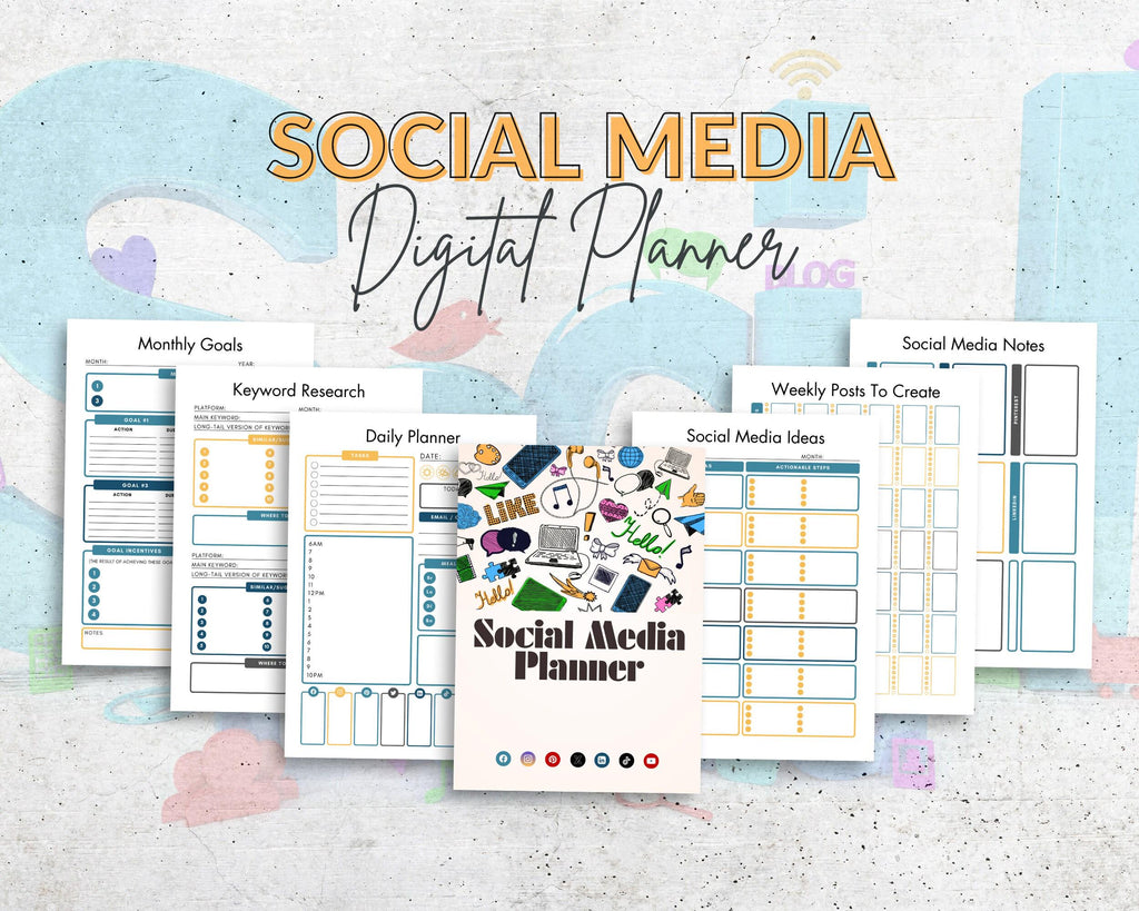 Social Media Planner Bundle | Printable Marketing Organizer (Digital Download)