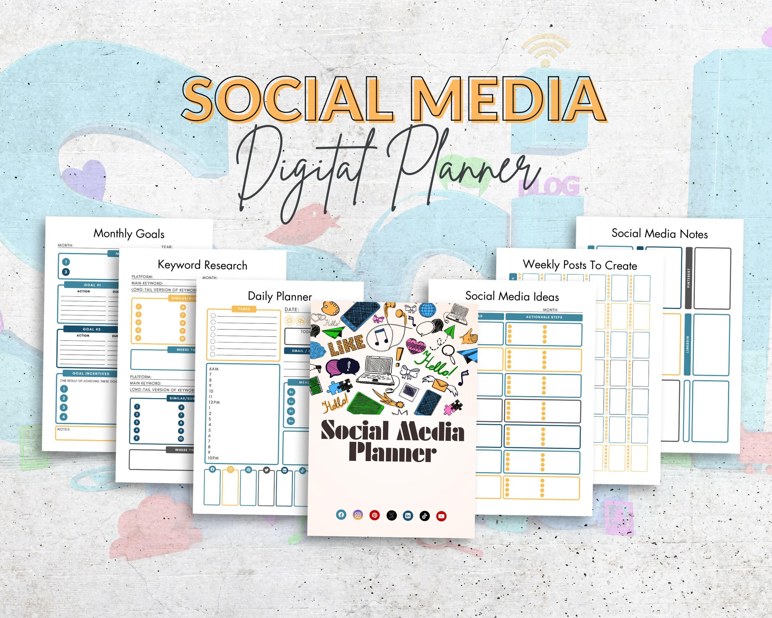 Social Media Planner Bundle | Printable Marketing Organizer (Digital Download)