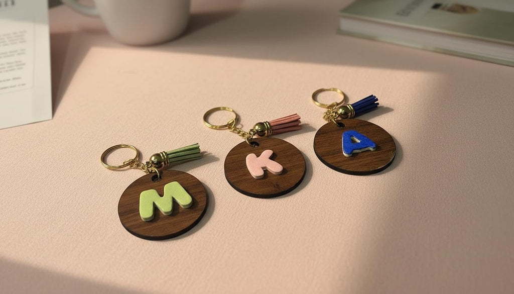 Personalised Initial Keychain • Custom Letter Keyring • Name Gift • Bag Charm
