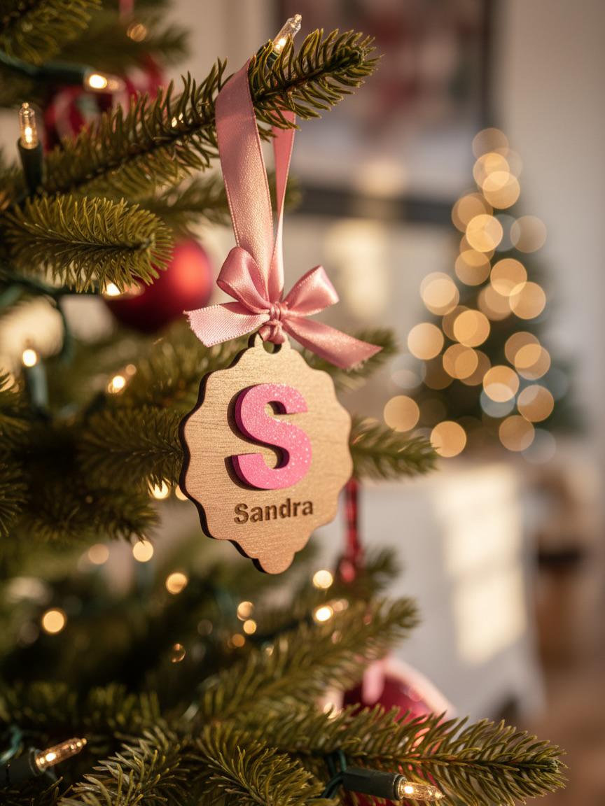 Personalized Christmas Ornament • Custom Name Tree Decoration  • Baby’s First Christmas • Keepsake Xmas Deco